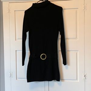 Black turtle neck dress